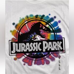 Jurassic Park Retro Shirt Mens L Tie-Dye Movie Dinosaur Short-sleeve Tee